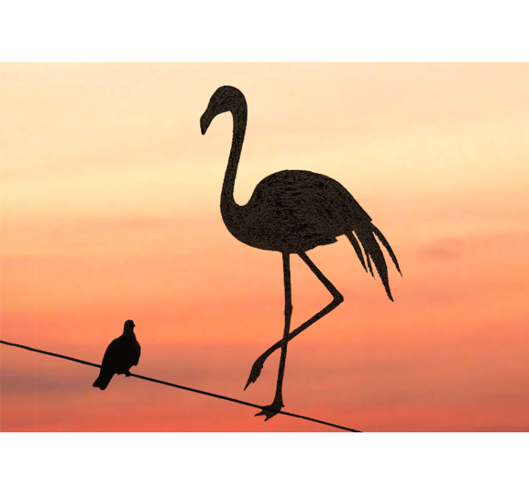 Fototapete Tiere anmutiger flamingo-sonnenuntergang - TenStickers
