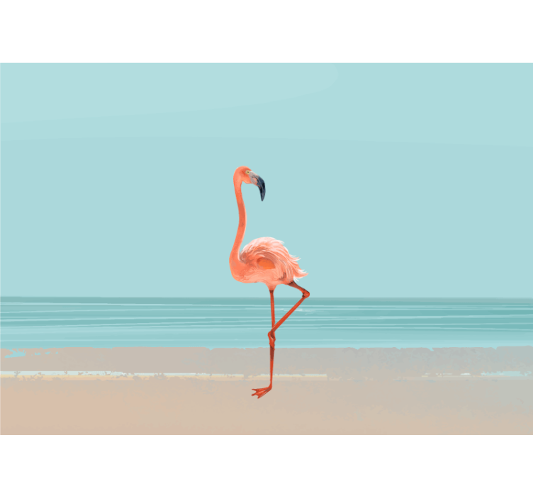Fototapete meer flamingo am strand - TenStickers