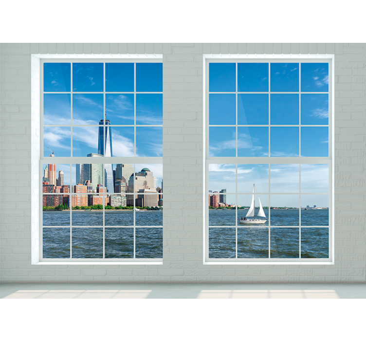 Fototapete New York Quadratisches fenster - TenStickers