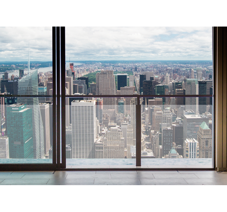 Fototapete New York Offene fenster ansichten nach manhattan - TenStickers