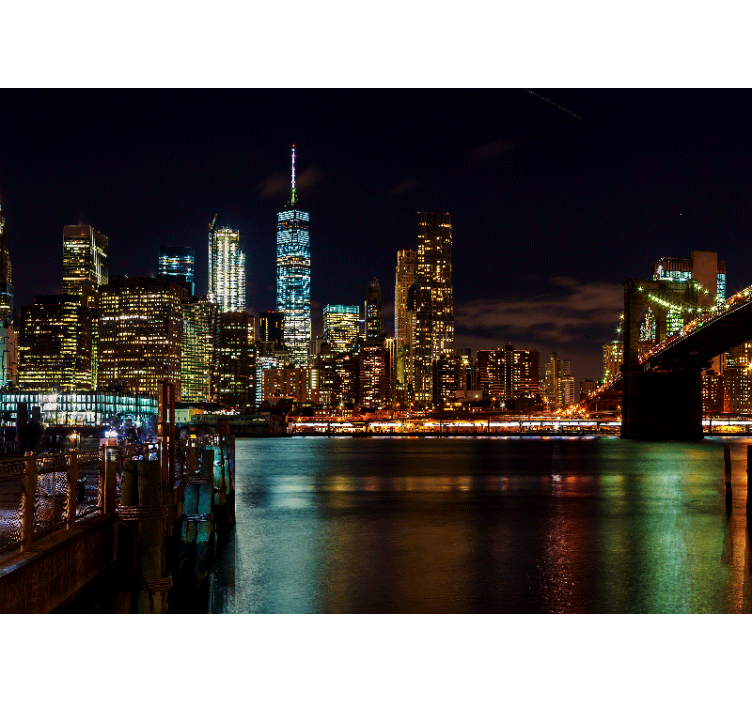 Fototapete Städte und Länder New york city lichter bei nacht - TenStickers