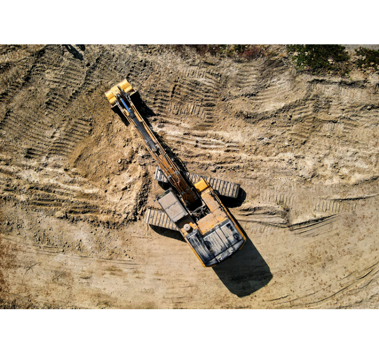 Fototapete fahrzeuge bagger bei der arbeit - TenStickers