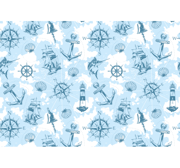 Fototapete landschaft meeresabenteuer elemente - TenStickers