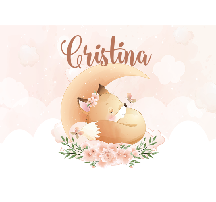 Fototapete personalisiert schlafender fuchs design - TenStickers