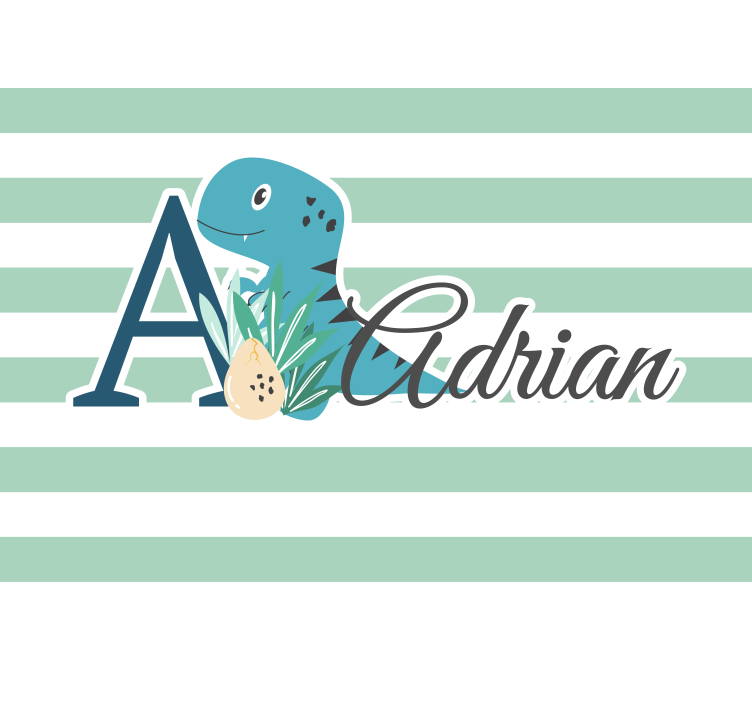 Fototapete Kinderzimmer t-rex mit initiale und namen - TenStickers