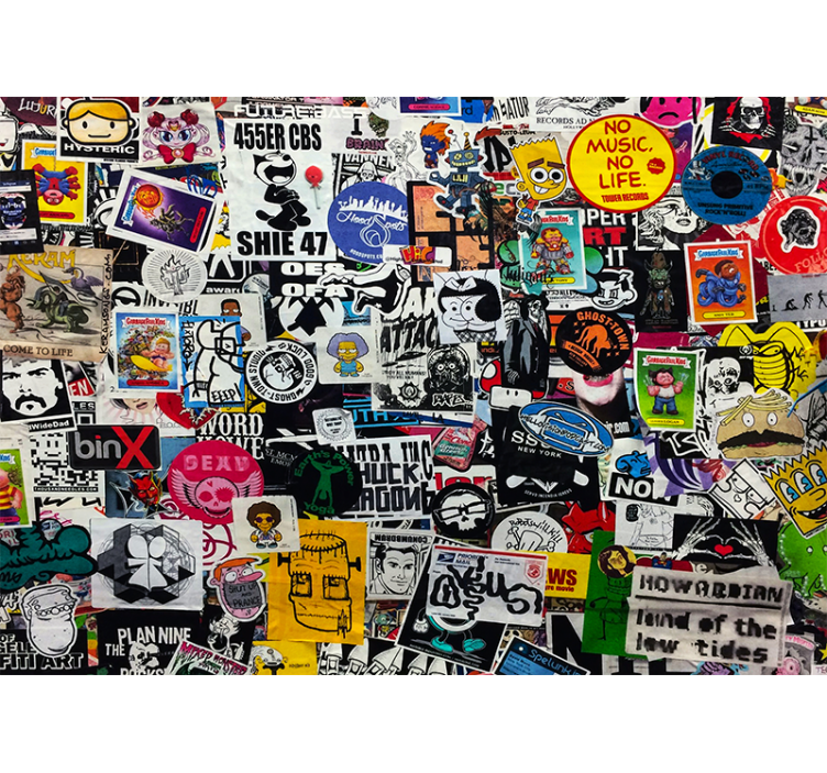 Fototapete graffiti bunte sticker collage - TenStickers