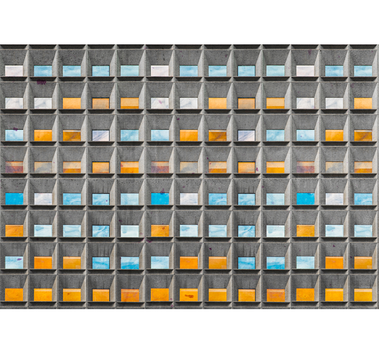 Fototapete Wohnzimmer Bunte würfel bauen - TenStickers