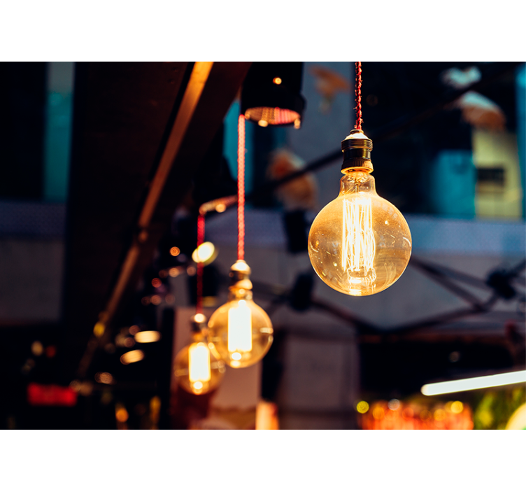 Fototapete muster mit vintage lichtleuchte - TenStickers