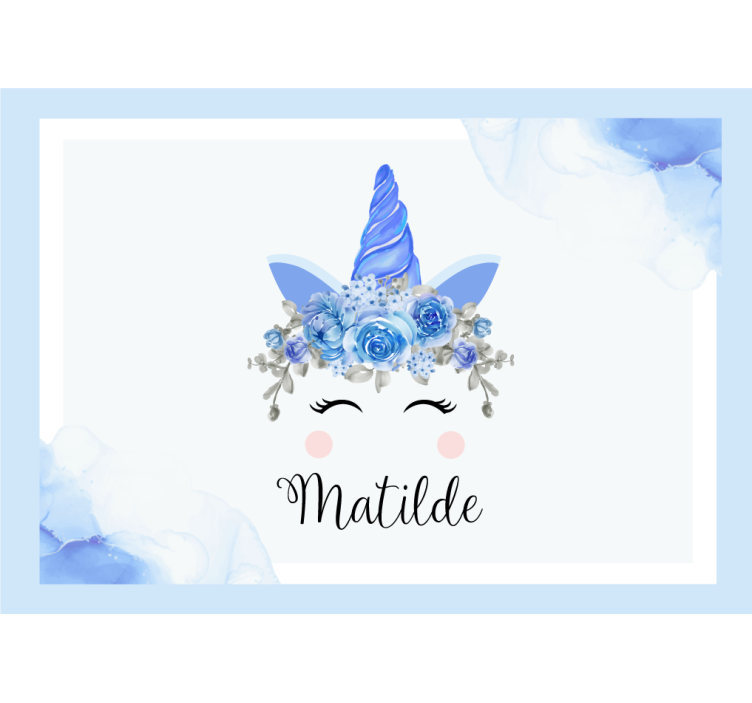 Fototapete kinderzimmer mit niedlicher einhornillustration - TenStickers