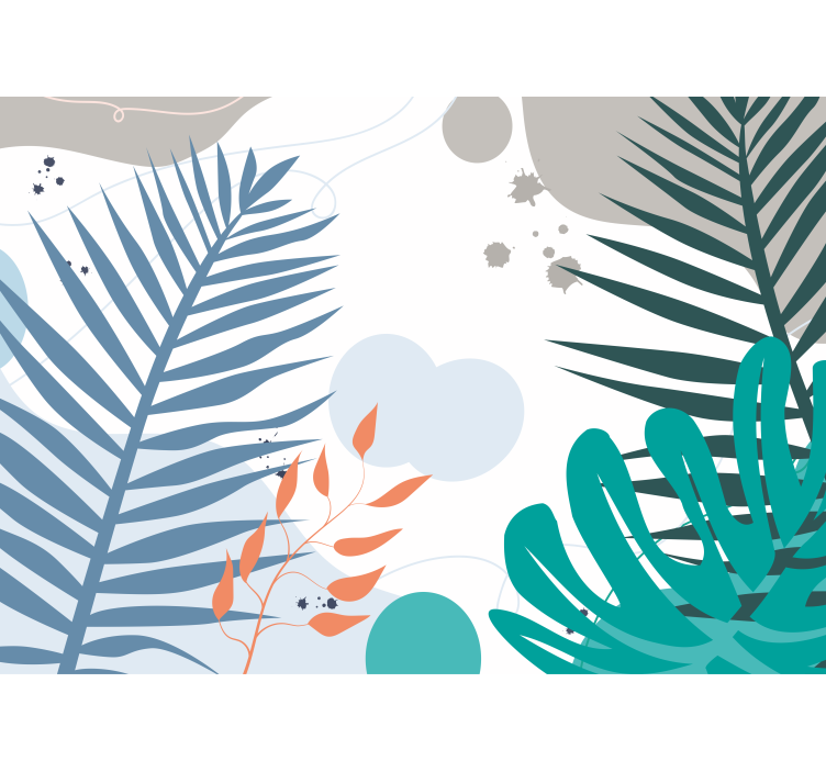 Fototapete natur mit stilisierten blättern - TenStickers