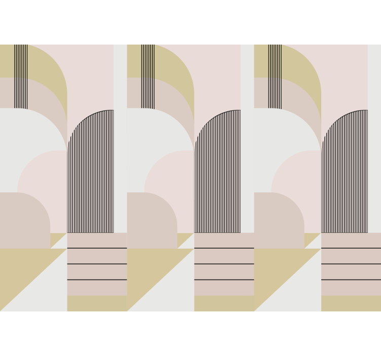 Fototapete Wohnzimmer Pastellfarben geometrisches urbanes Design - TenStickers