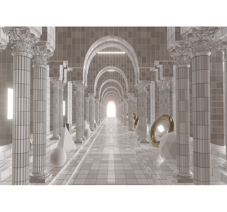 Fototapete abstrakt architektonisches flurdesign - TenStickers