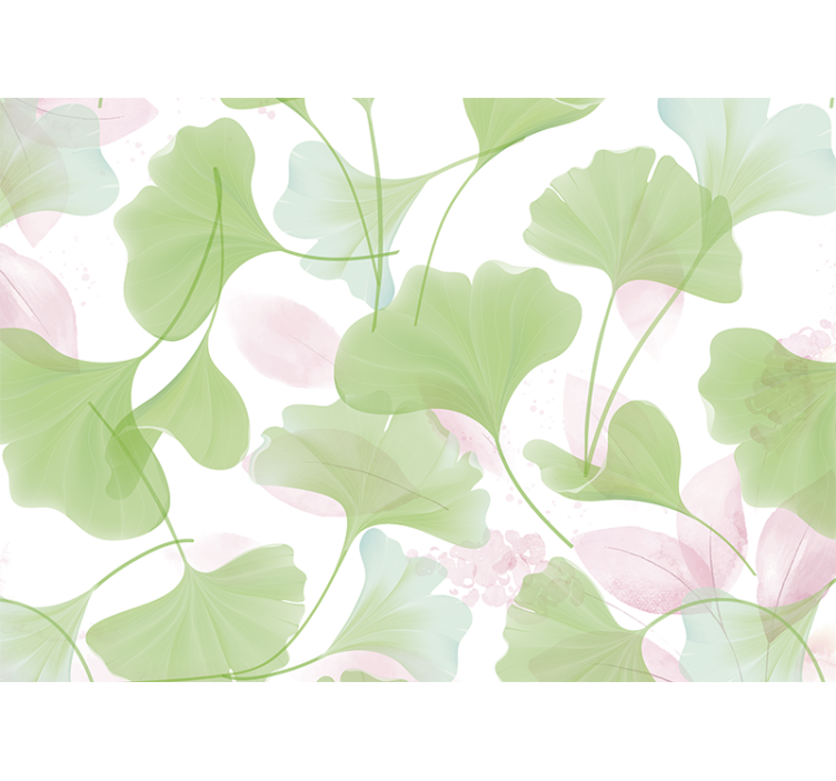 Fototapete blumen mit ginkgo-blatt-muster - TenStickers