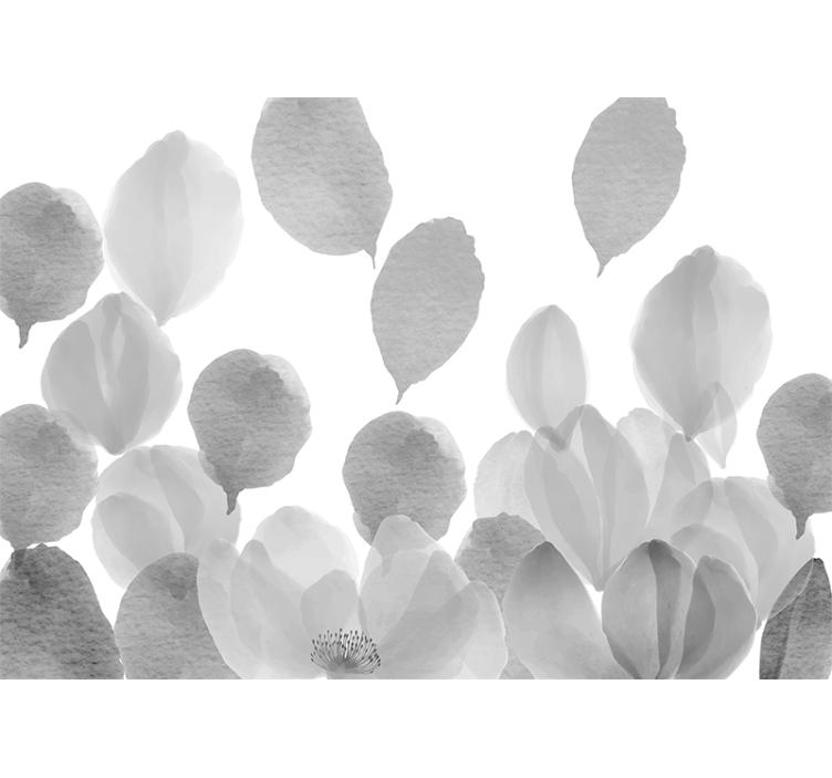 Fototapete mohnblumen im eleganten blätterdesign - TenStickers