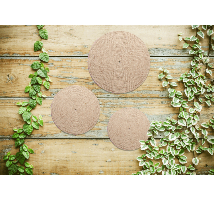 Fototapete muster naturseil kreise - TenStickers