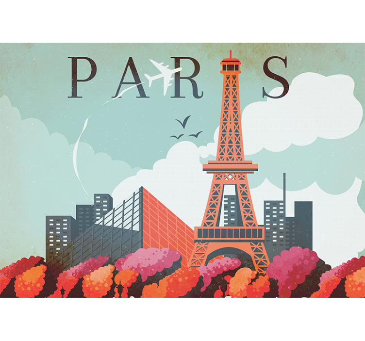 Fototapete Paris Bunte stadtillustration - TenStickers