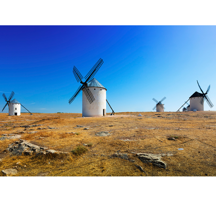 Landschafts Bildtapete windmühle landschaft - TenStickers