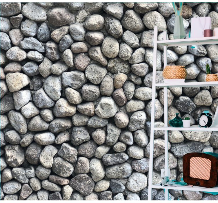 Fototapete 3D Geordneter grauer steineffekt - TenStickers