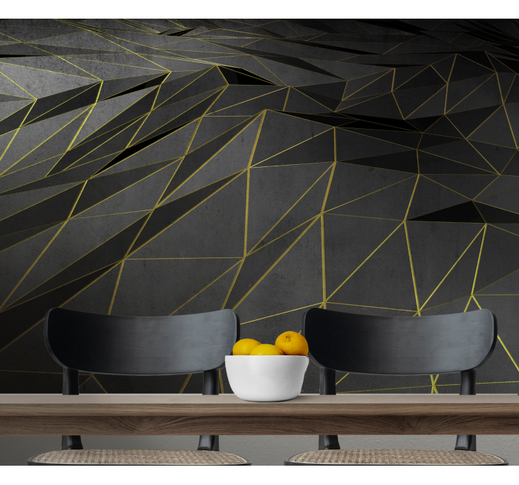 Fototapete 3D Modernes schwarz-gold - TenStickers