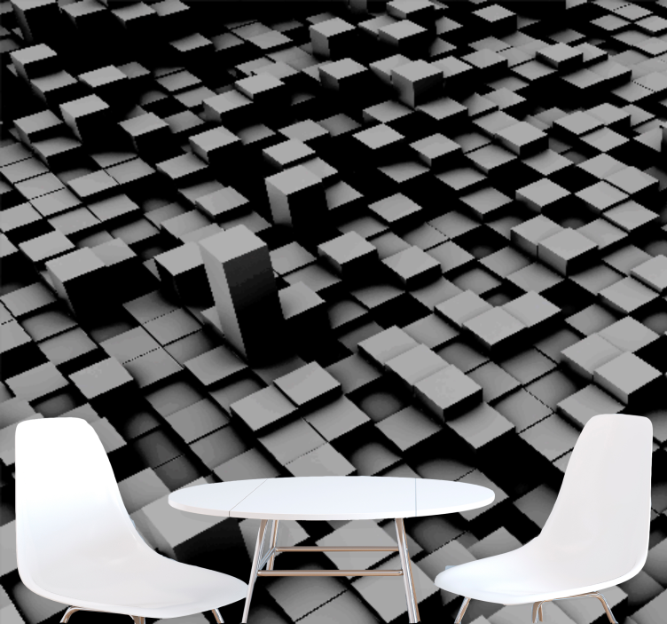 Fototapete 3D Schwarzer würfelhintergrund - TenStickers