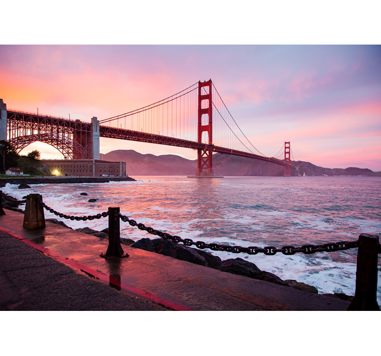 Fototapete Städte golden gate sonnenuntergang - TenStickers