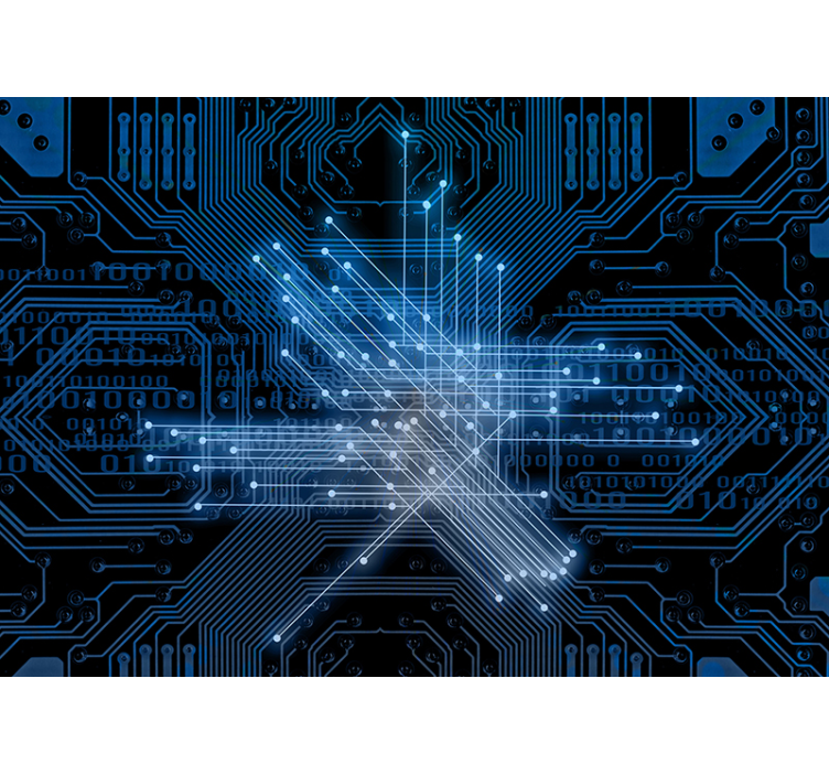 Fototapete abstrakt schaltkreis lichtströme - TenStickers