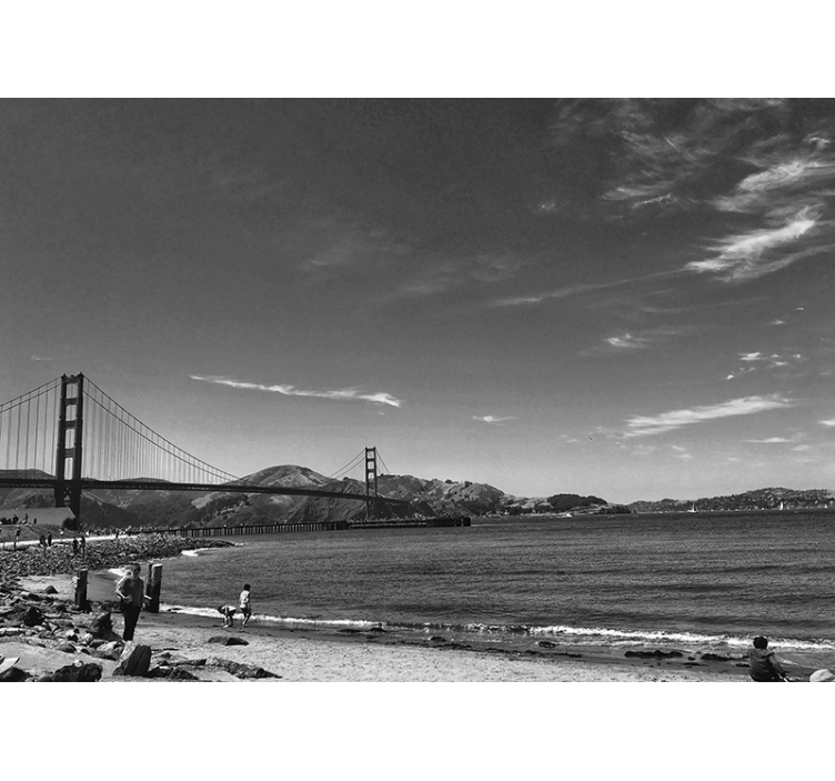 Golden Gate Bridge Graustufen Fototapete - TenStickers