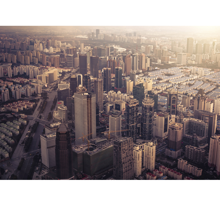 Fototapete städte skyline urbane perspektive - TenStickers