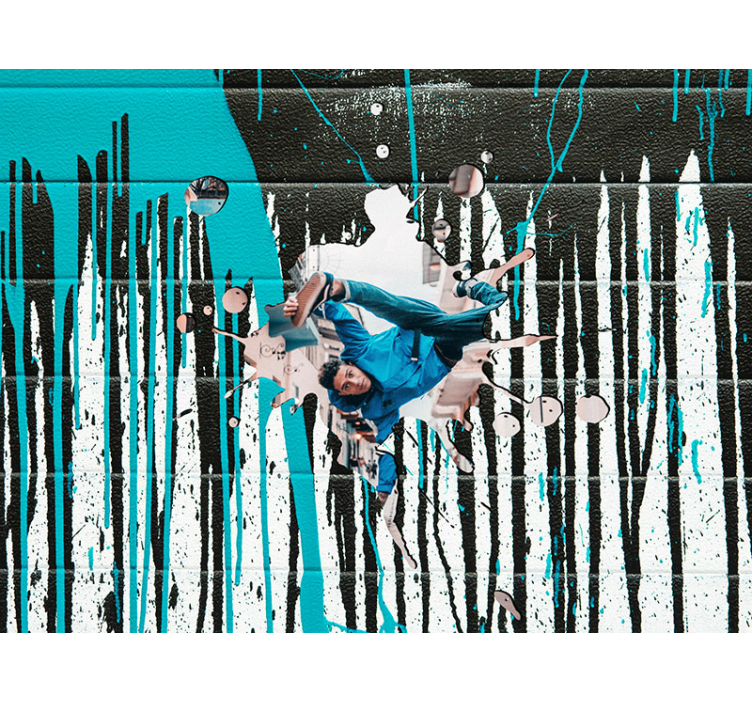 Fototapete graffiti dynamische skateboarder aktion - TenStickers