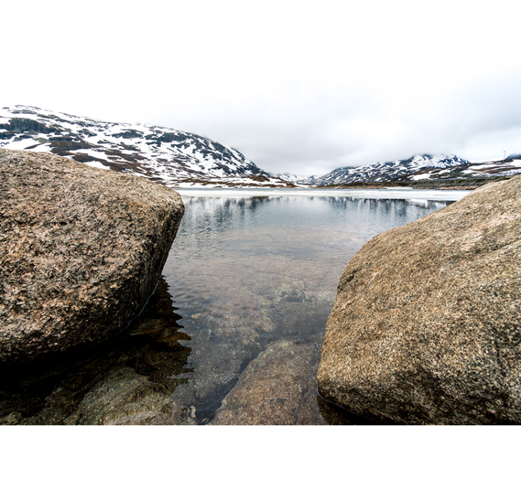 Fototapete See Norwegen flüsse und berge - TenStickers