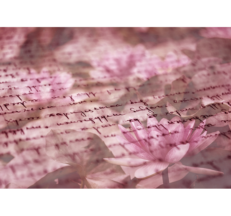 Fototapete Blumen zarte florale schrift - TenStickers