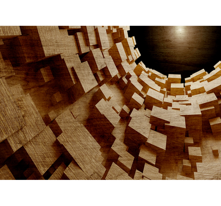 Fototapete 3D Holztunnel mit 3d-effekt - TenStickers