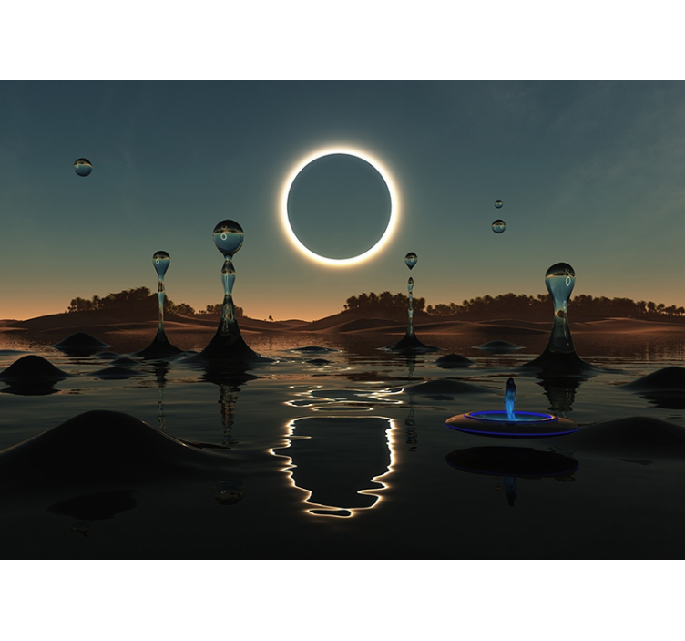 Fototapete abstrakt Abstrakte sonnenfinsternis - TenStickers