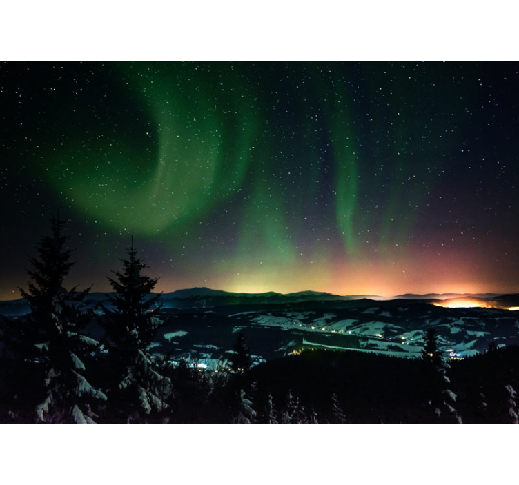 Fototapete Himmel aurora borealis-schaufenster - TenStickers