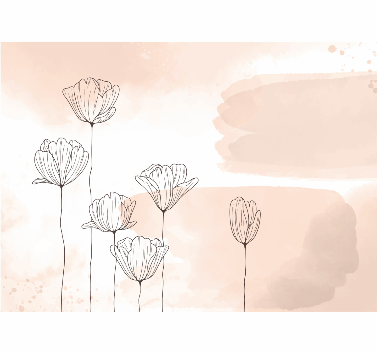 Fototapete Andere Blumen Blumen linie - TenStickers