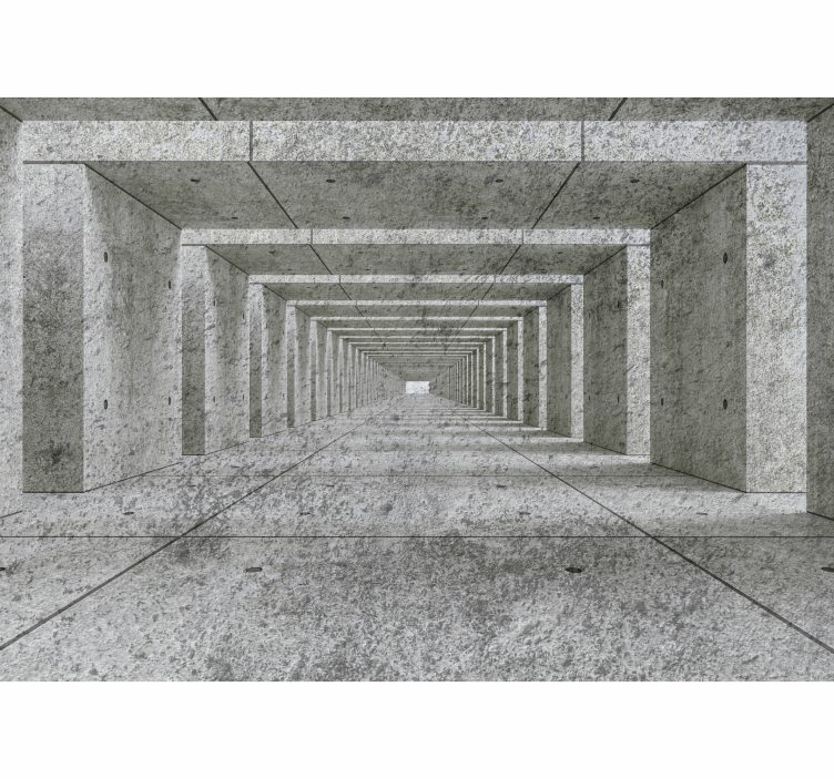 Fototapete 3D Beton 3D tunnel - TenStickers