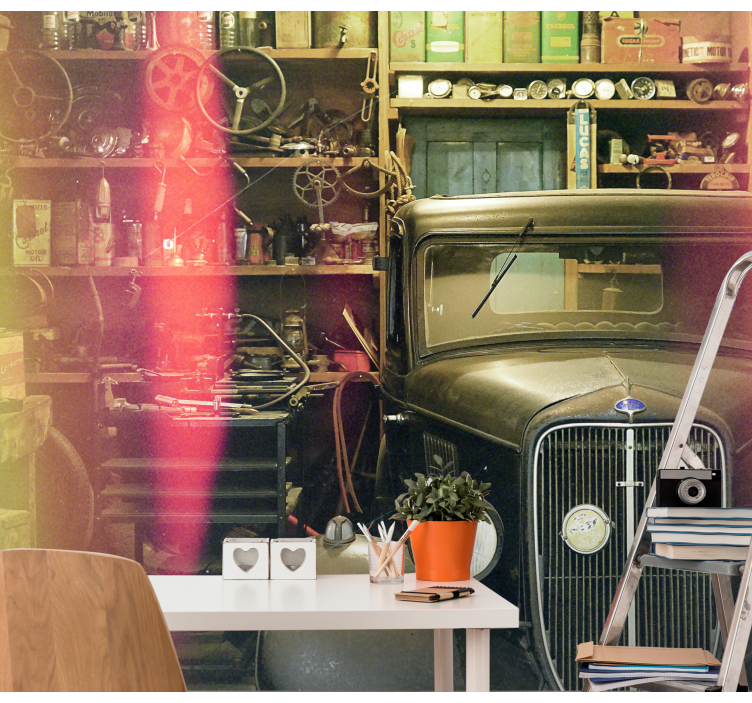 Fototapete Auto Oldtimer in garage - TenStickers