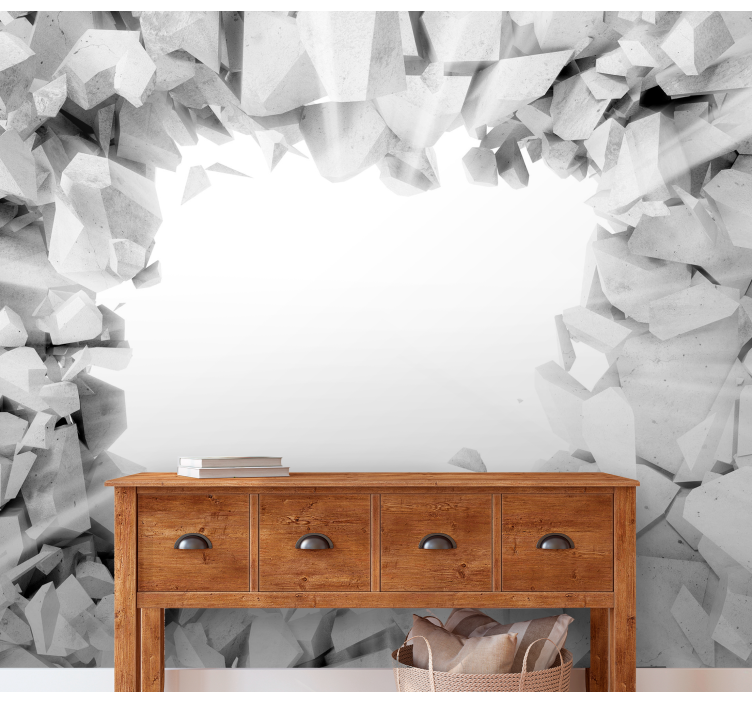 Fototapete 3D gebrochene betonstruktur - TenStickers