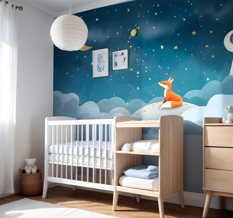 Fototapete Babyzimmer fuchs am himmel - TenStickers