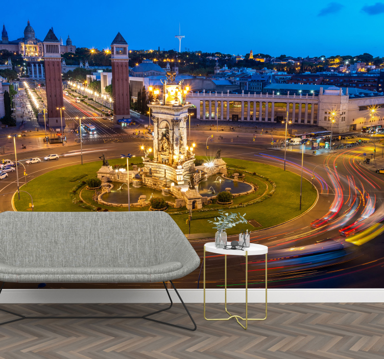 Fototapete Barcelona barcelona nachtansicht - TenStickers