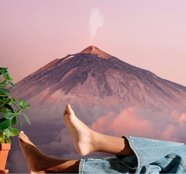 Fototapete berge raucher vulkan gipfel - TenStickers