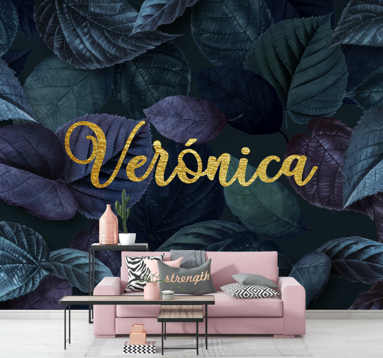 Fototapete Blumen elegantes blattmuster - TenStickers