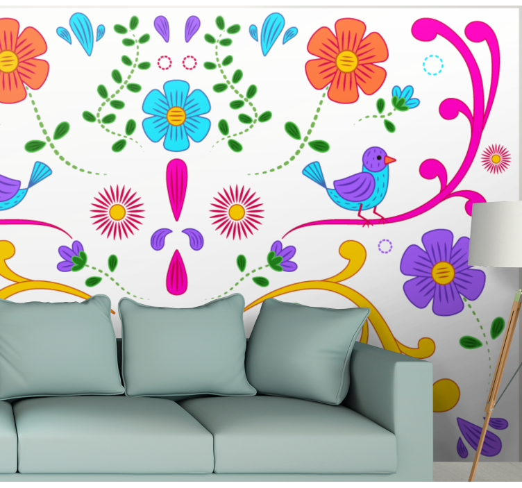 Fototapete Blumen farbenfrohes blumendesign - TenStickers