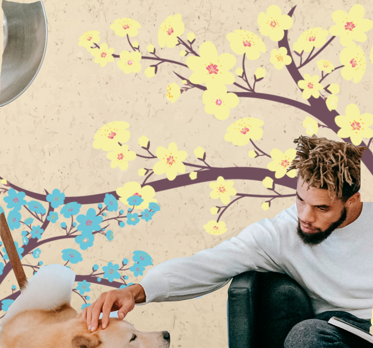 Fototapete blumen gelbe blütenzweige - TenStickers