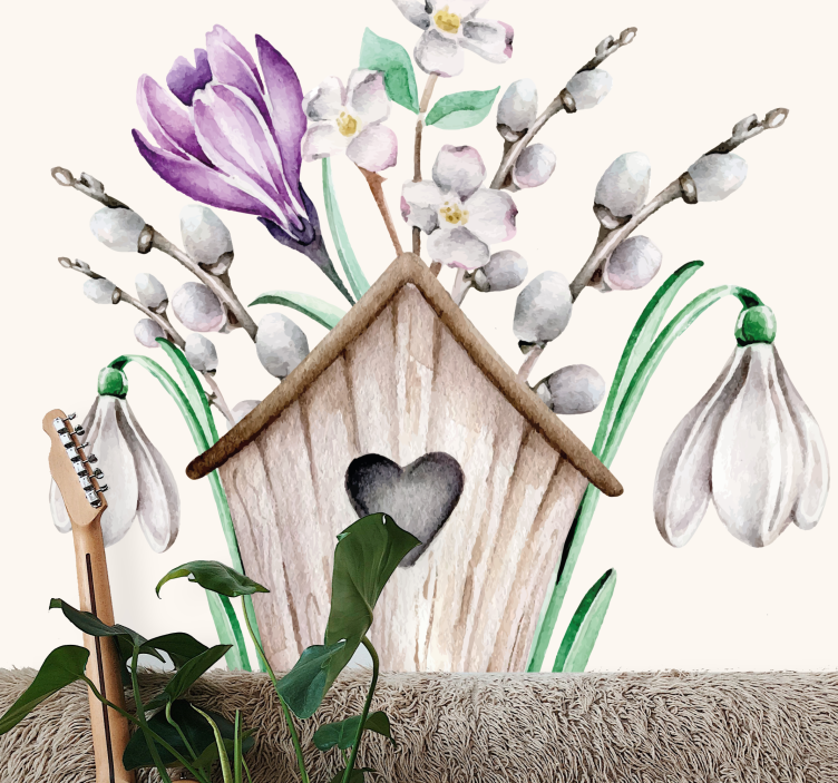 Fototapete blumen landhaus blumenarrangement - TenStickers