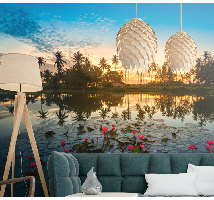 Fototapete Andere Blumen Lotusblume unten - TenStickers