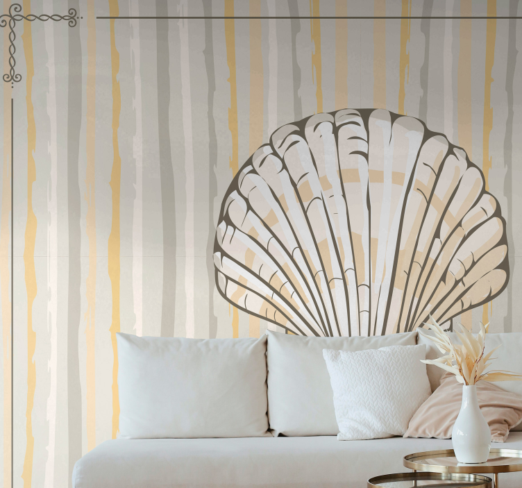 Fototapete Blumen muschel-blumenmuster - TenStickers