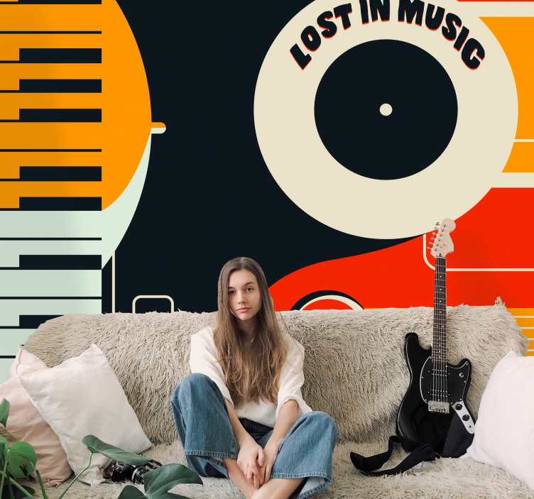 Fototapete Musik Verloren in musiksätzen - TenStickers