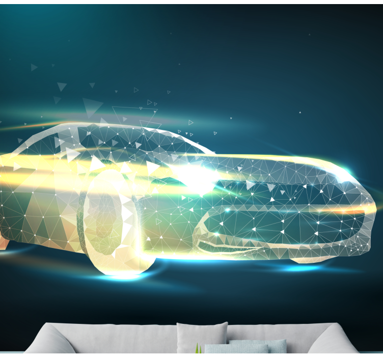 Fototapete fahrzeuge geometrische auto bewegung - TenStickers