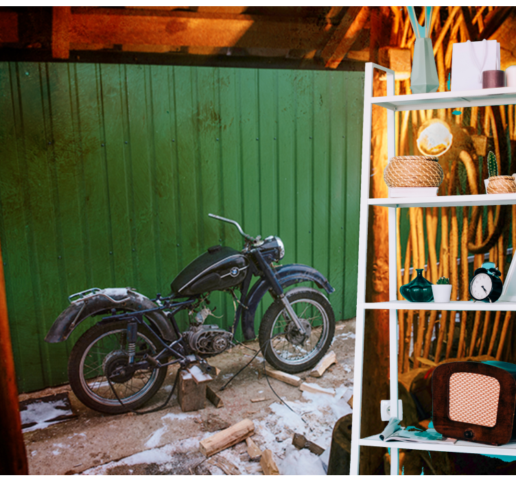 Fototapete Fahrzeuge klassische motorradszene - TenStickers